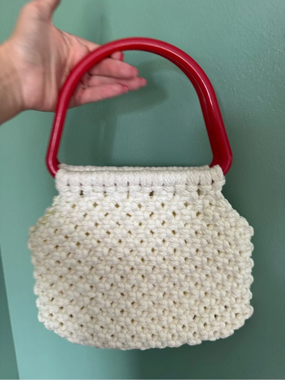 Vintage White Macrame purse